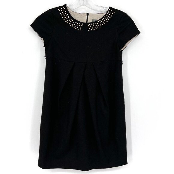 Zara Girls Black Dress Gold Neckline 9/10 - Picture 1 of 7